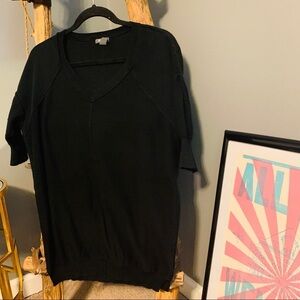 Kenneth Cole Reaction Long Slouchy Black VNeck Sweater XS